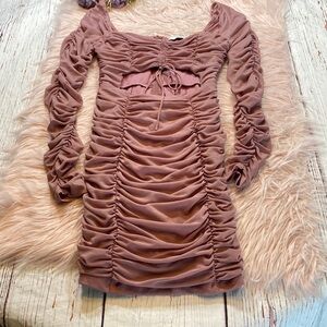 NWT Ei8th Hour ASOS Ruched Cut Out Mini Dress sz 10